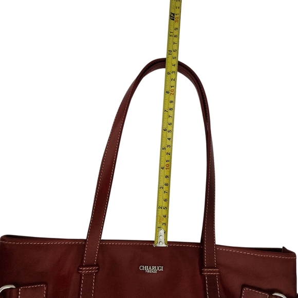 CHIARUGI red Italian leather tote shopper bag - Picture 8 of 16